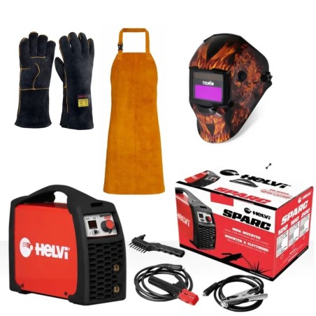 Pack Helvi Sparc 160 + Telwin Stream + guanti Black + Grembiule Gold