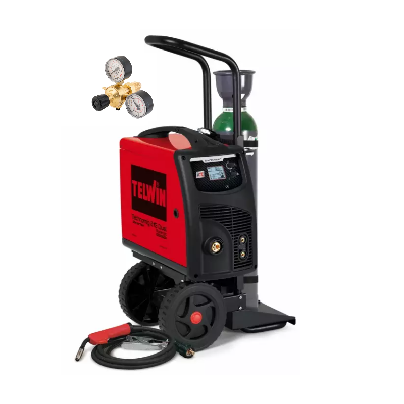 PACK Telwin Technomig 215 + Carrello Europa + Riduttore di pressione Mini + Bombola 14L MIX