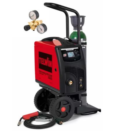 PACK Telwin Technomig 215 + Carrello Europa + Riduttore di pressione Mini + Bombola 14L MIX