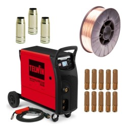 PACK Telwin Technomig 225 + Bobina acciaio 5kg 0.8mm + punte guidafilo + ugelli conici