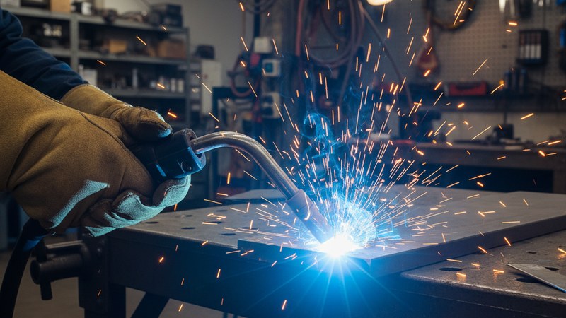 Torcia MIG/MAG in posizione corretta: angolo di lavoro, arco e protezione gassosa